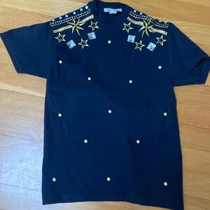 Women’s vintage black studded T-shirt absolutely stunning